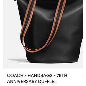 NWT Coach 75th Anniversary calf leather Limited Addition Duffel Shoulder bucket